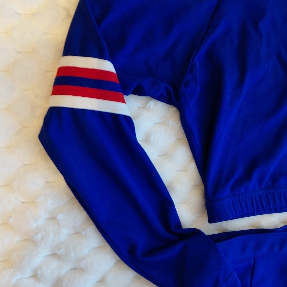 Vintage Blue Uniform with Striped Sleeves - Picture 9 of 10